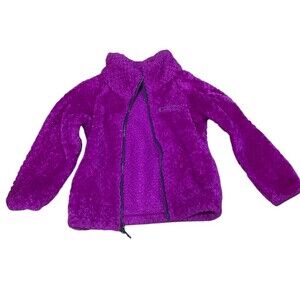 Columbia Fire Side Sherpa Jacket Unisex Kids XS Purple Full Zip Fleece